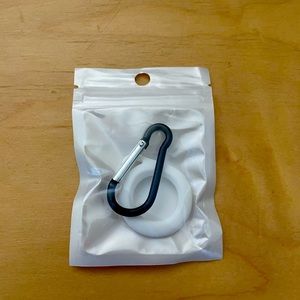 AirTag Case- White with Black Keychain Attachment